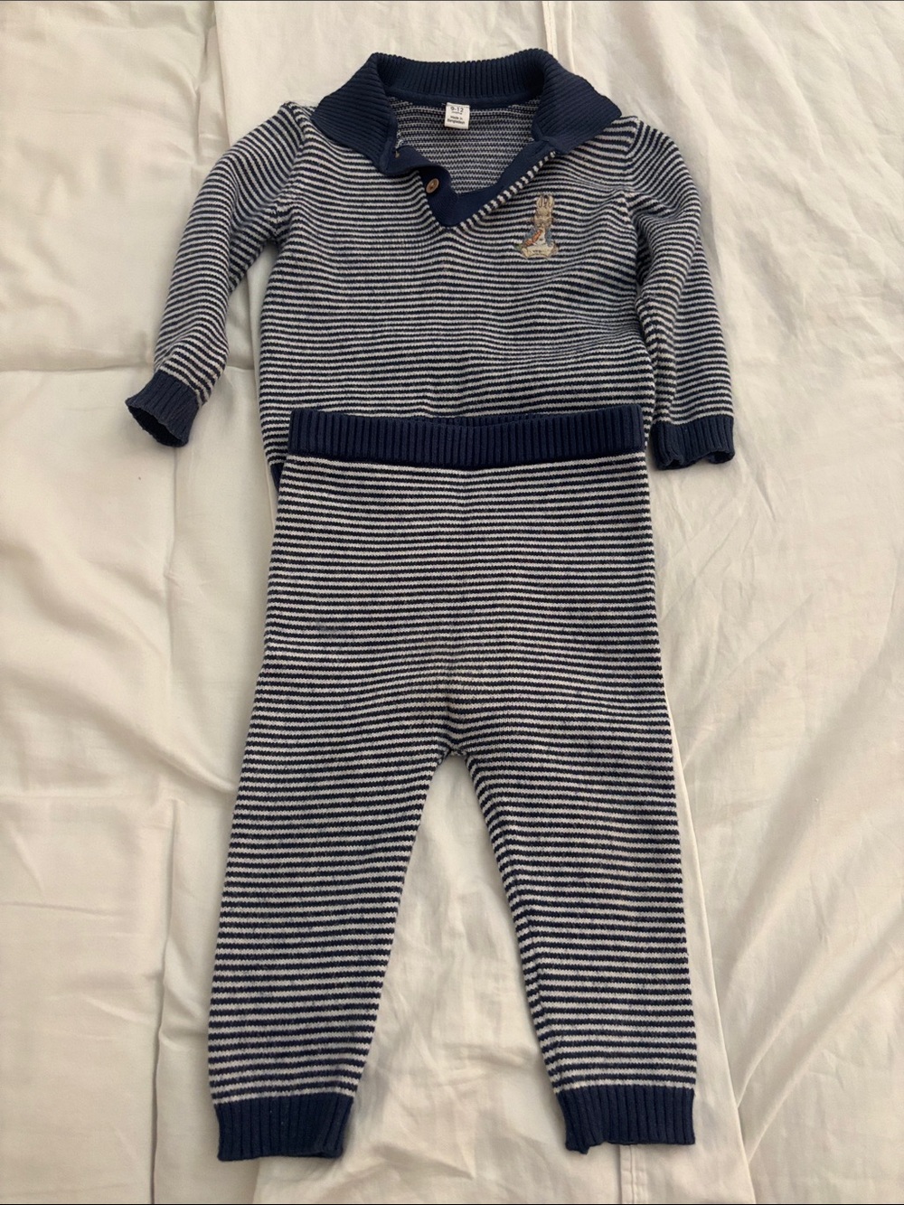 Marks & Spencer Peter Rabbit Navy & White Striped Sweater & Pants